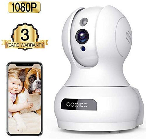 Wireless Camera, 1080P HD WiFi Pet Camera Baby Monitor, Pan/Tilt/Zoom IP Camera for Elder/Nanny Security Cam Night Vision Motion Detection 2-Way Audio Cloud Service Available Webcam